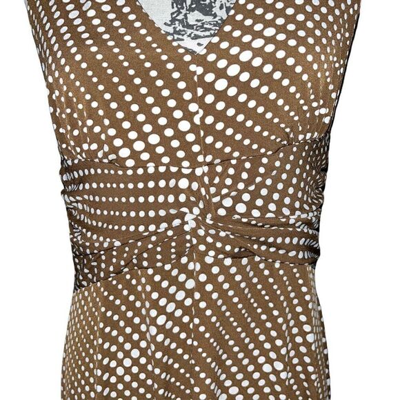 Sushi Flower brown white polka halter dress large - Picture 8 of 10
